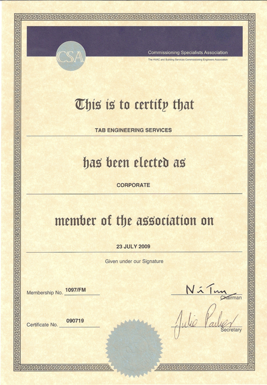 Commissioning Specialists Association (CSA)